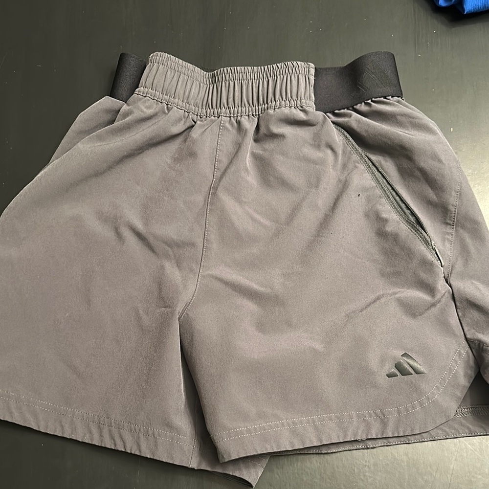 adidas Men's Athletic Shorts in Gray with Black Waistband